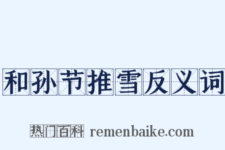 和孙节推雪反义词是什么意思的图片